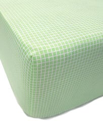 Детская хлопковая простынь на резинке Ranforce Light green,120x60x10 см цена и информация | Простыни | pigu.lt