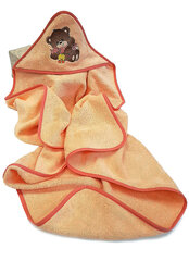 Vaikiškas rankšluostis su gobtuvu Bear, oranžinis kaina ir informacija | Maudynių priemonės | pigu.lt