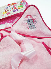 Vaikiškas rankšluostis su gobtuvu Elephant, rožinis kaina ir informacija | Maudynių priemonės | pigu.lt