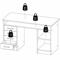 Письменный стол Aatrium, 120x55x75,6 см, коричневый цена и информация | Компьютерные, письменные столы | pigu.lt