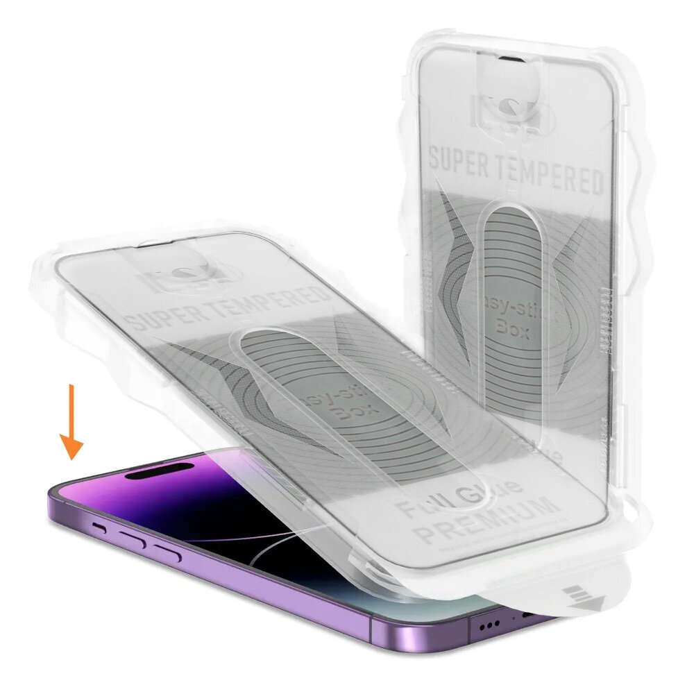 Apsauginis stiklas Easy Stick Box iPhone 13 Pro Max / 14 Plus цена и информация | Apsauginės plėvelės telefonams | pigu.lt