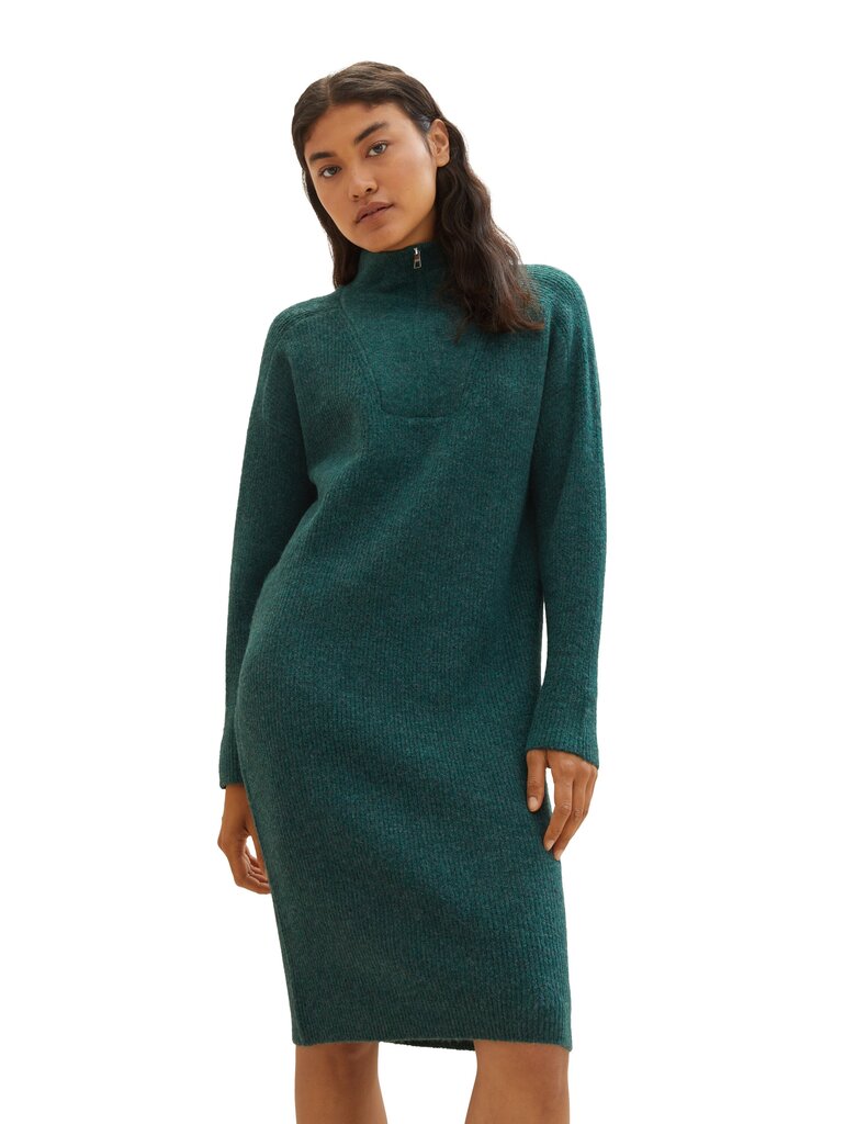 Tom Tailor moteriška megzta suknelė, tamsiai žalia kaina ir informacija | Suknelės | pigu.lt