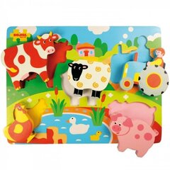 Medinės dėlionės Bigjigs Toys Ūkis, 5 d. kaina ir informacija | Lavinamieji žaislai | pigu.lt