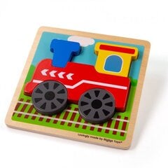 Medinė dėlionė Bigjigs Toys Traukinys, 5 d. kaina ir informacija | Lavinamieji žaislai | pigu.lt