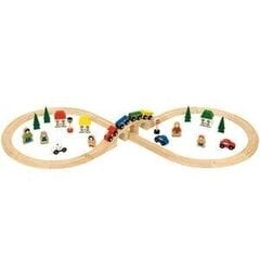 Mediniai traukinio bėgiai Bigjigs Toys, 40 d. kaina ir informacija | Žaislai berniukams | pigu.lt