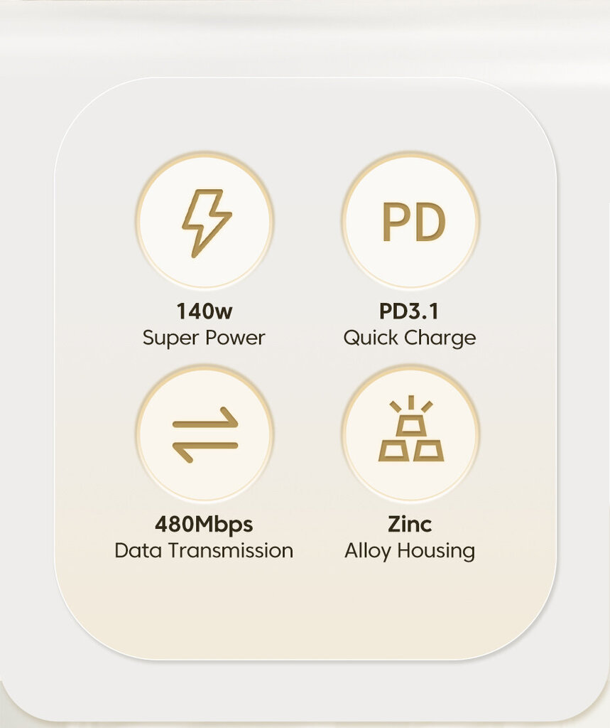 Kabelis TOOCKI USB C -> USB C PD 140W 5A 1,0 m, greito įkrovimo duomenų kabelis цена и информация | Laidai telefonams | pigu.lt