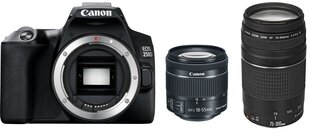 Canon EOS 250D + EF-S 18–55 мм IS STM + EF 75–300 мм III цена и информация | Цифровые фотоаппараты | pigu.lt