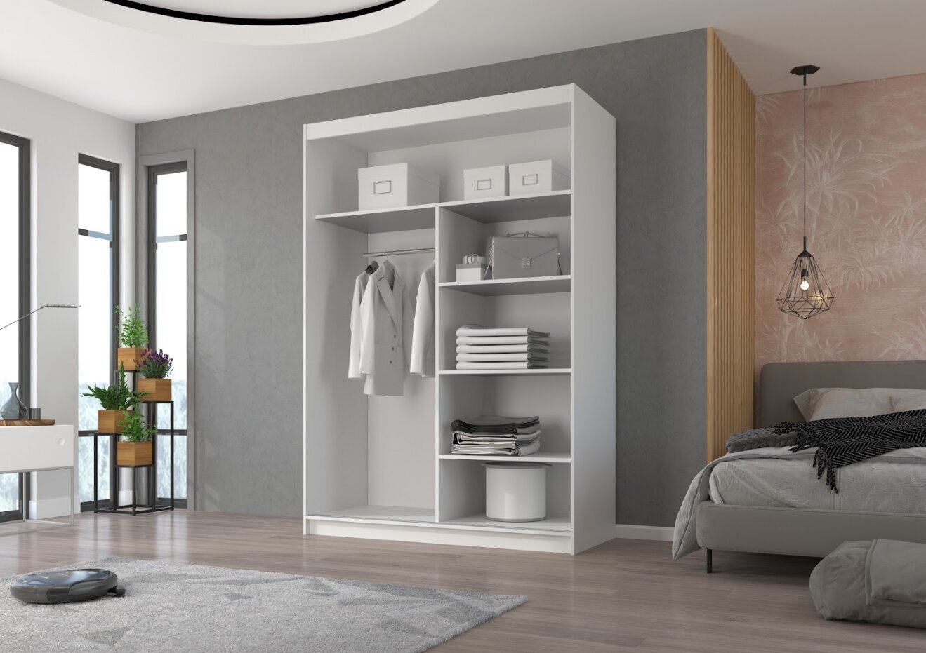 Spinta ADRK Furniture Esti 150, pilka kaina ir informacija | Spintos | pigu.lt