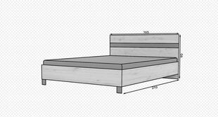 Кровать ADRK Furniture Malen, 160x200 см, коричневая цена и информация | Кровати | pigu.lt