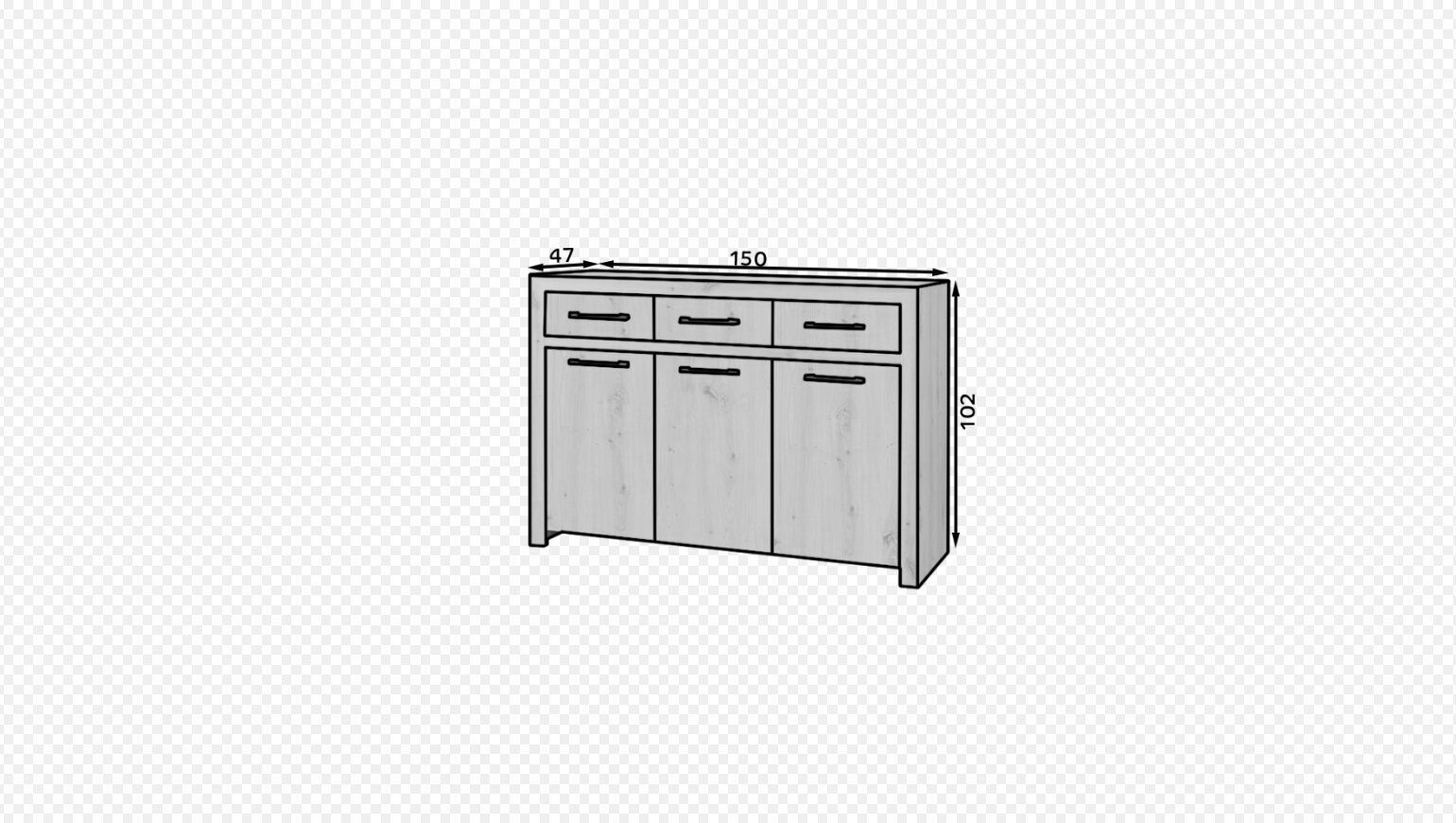 Komoda ADRK Furniture Janez 3, ruda kaina ir informacija | Komodos | pigu.lt