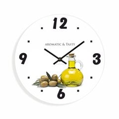Настенные часы с принтом - Оливковое масло цена и информация | Часы | pigu.lt
