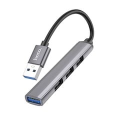 USB разветвитель Hoco HB26 4-in-1 adapter USB-A to 1xUSB3.0 + 3xUSB2.0 серый цена и информация | Адаптеры, USB-разветвители | pigu.lt