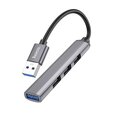 USB разветвитель Hoco HB26 4-in-1 adapter USB-A to 1xUSB3.0 + 3xUSB2.0 серый