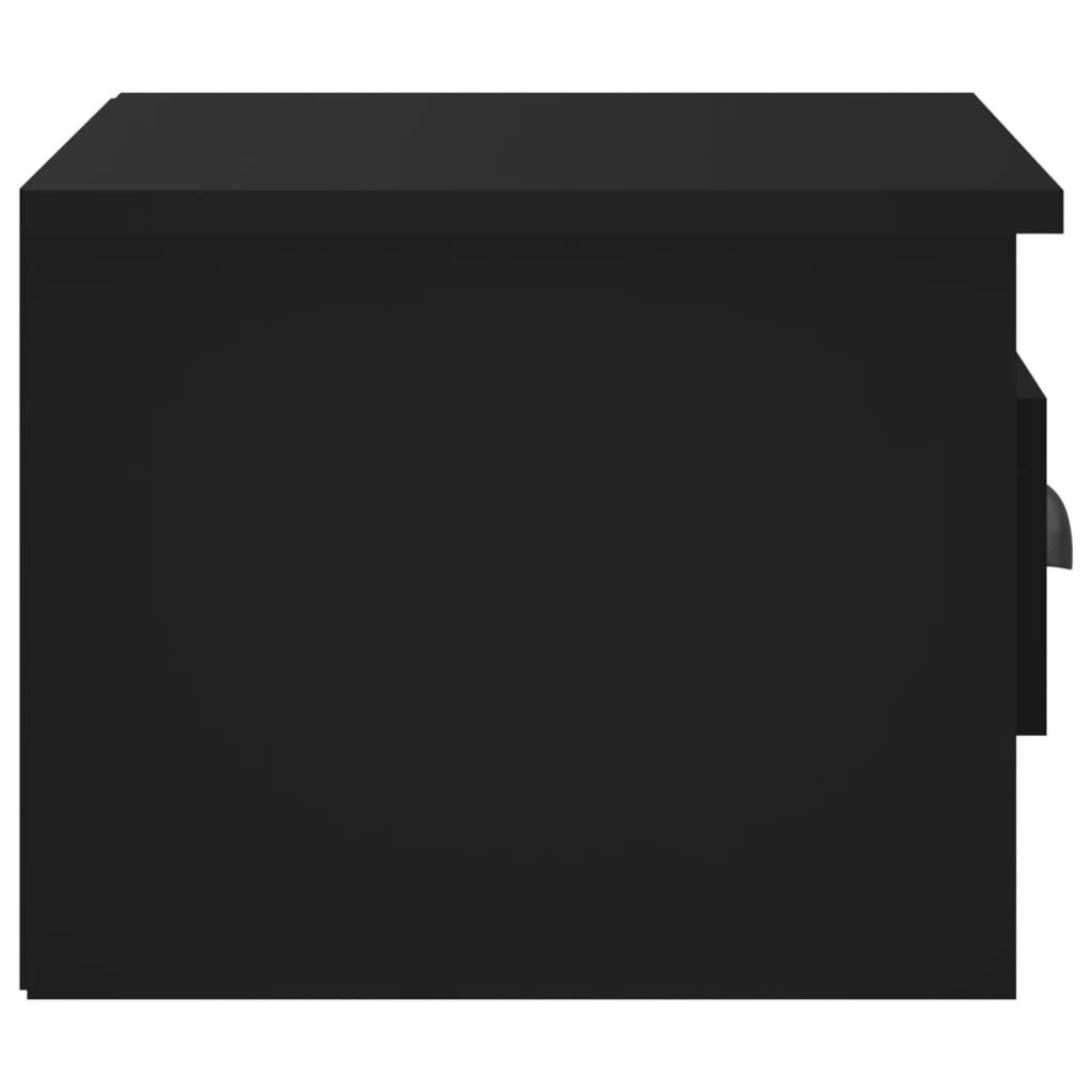 vidaXL Prie sienos montuojama naktinė spintelė, juoda, 41,5x36x28cm kaina ir informacija | Spintelės prie lovos | pigu.lt