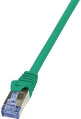 LOGILINK - Patch Cable Cat.6A 10G S/FTP PIMF PrimeLine green 0,50m kaina ir informacija | Kabeliai ir laidai | pigu.lt