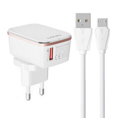 LDNIO Сетевое зарядное устройство LDNIO A1204Q 18 Вт + кабель USB-C цена и информация | Зарядные устройства для телефонов | pigu.lt