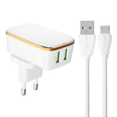 LDNIO Сетевое зарядное устройство LDNIO A2204 2USB + кабель USB-C цена и информация | Зарядные устройства для телефонов | pigu.lt