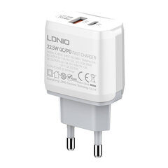 Wall charger  LDNIO A2421C USB, USB-C 22.5W + Lightning cable цена и информация | Зарядные устройства для телефонов | pigu.lt