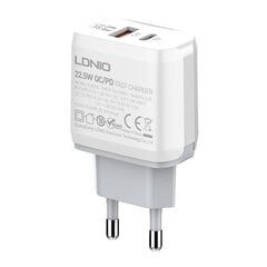 Wall charger  LDNIO A2421C USB, USB-C 22.5W + MicroUSB cable цена и информация | Зарядные устройства для телефонов | pigu.lt