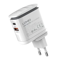 LDNIO Сетевое зарядное устройство LDNIO A2423C USB, USB-C + USB-C — кабель USB-C цена и информация | Зарядные устройства для телефонов | pigu.lt