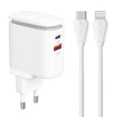 LDNIO Сетевое зарядное устройство LDNIO A2423C USB, USB-C + USB-C — кабель USB-C цена и информация | Зарядные устройства для телефонов | pigu.lt