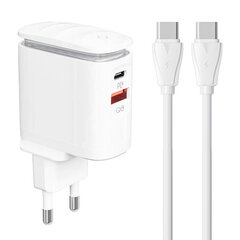 Зарядное устройство для телефона LDNIO A2423C, USB + USB-C, PD + QC 3.0, 25 Вт (white) цена и информация | Зарядные устройства для телефонов | pigu.lt