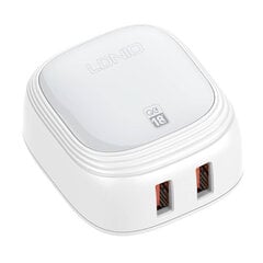 LDNIO Сетевое зарядное устройство LDNIO A2512Q 2USB 18 Вт + кабель USB-C цена и информация | Зарядные устройства для телефонов | pigu.lt