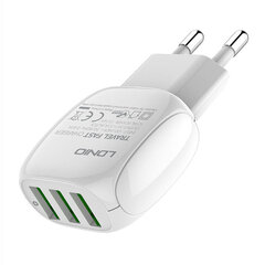 LDNIO Сетевое зарядное устройство LDNIO A3315 3USB + кабель USB-C цена и информация | Зарядные устройства для телефонов | pigu.lt