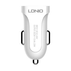 LDNIO Автомобильное зарядное устройство LDNIO DL-C17, 1x USB, 12W + кабель USB-C (белый) цена и информация | Зарядные устройства для телефонов | pigu.lt