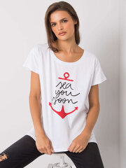 Marškinėliai moterims 2016102969891, balti цена и информация | Женские футболки | pigu.lt