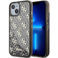 Чехол Guess GUHCP14SLC4PSGK для iPhone 14 6.1" hardcase Liquid Glitter 4G Transculent, черный цена и информация | Чехлы для телефонов | pigu.lt