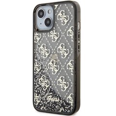 Чехол Guess GUHCP14SLC4PSGK для iPhone 14 6.1" hardcase Liquid Glitter 4G Transculent, черный цена и информация | Чехлы для телефонов | pigu.lt