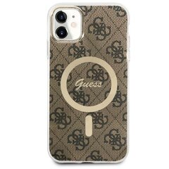 Чехол Guess GUHMN61H4STW для iPhone 11 6.1" hardcase 4G MagSafe, коричневый цена и информация | Чехлы для телефонов | pigu.lt