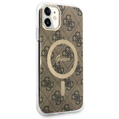 Чехол Guess GUHMN61H4STW для iPhone 11 6.1" hardcase 4G MagSafe, коричневый цена и информация | Чехлы для телефонов | pigu.lt