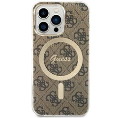 Чехол Guess GUHMP13LH4STW для iPhone 13 Pro | 13 6.1" hardcase 4G MagSafe, коричневый цена и информация | Чехлы для телефонов | pigu.lt