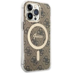 Чехол Guess GUHMP13LH4STW для iPhone 13 Pro | 13 6.1" hardcase 4G MagSafe, коричневый цена и информация | Чехлы для телефонов | pigu.lt