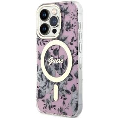 Guess GUHMP14LHCFWSP iPhone 14 Pro 6.1" różowy|pink hardcase Flower MagSafe цена и информация | Чехлы для телефонов | pigu.lt