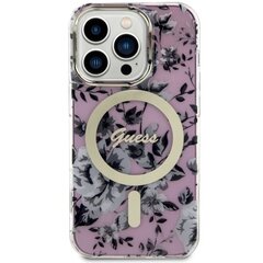 Guess GUHMP14LHCFWSP iPhone 14 Pro 6.1" różowy|pink hardcase Flower MagSafe цена и информация | Чехлы для телефонов | pigu.lt