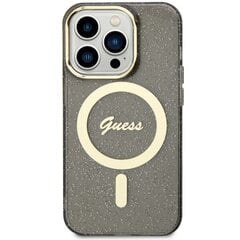 Чехол Guess GUHMP14LHCMCGK для iPhone 14 Pro 6.1" hardcase Glitter Gold MagSafe, черный цена и информация | Чехлы для телефонов | pigu.lt