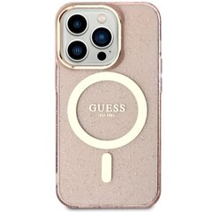 Чехол Guess GUHMP14LHCMCGP для iPhone 14 Pro 6.1" hardcase Glitter Gold MagSafe, розовый цена и информация | Чехлы для телефонов | pigu.lt