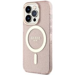Чехол Guess GUHMP14LHCMCGP для iPhone 14 Pro 6.1" hardcase Glitter Gold MagSafe, розовый цена и информация | Чехлы для телефонов | pigu.lt
