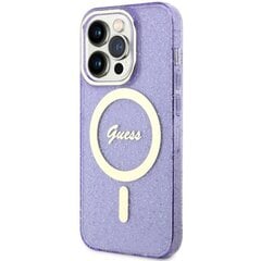 Guess GUHMP14LHCMCGU iPhone 14 Pro 6.1" purpurowy|purple hardcase Glitter Gold MagSafe цена и информация | Чехлы для телефонов | pigu.lt