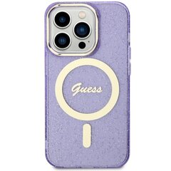 Guess GUHMP14LHCMCGU iPhone 14 Pro 6.1" purpurowy|purple hardcase Glitter Gold MagSafe цена и информация | Чехлы для телефонов | pigu.lt