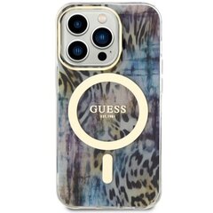 Guess GUHMP14LHLEOPWB iPhone 14 Pro 6.1" niebieski|blue hardcase Leopard MagSafe цена и информация | Чехлы для телефонов | pigu.lt