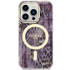 Guess GUHMP14LHLEOPWP iPhone 14 Pro 6.1" różowy|pink hardcase Leopard MagSafe цена и информация | Чехлы для телефонов | pigu.lt