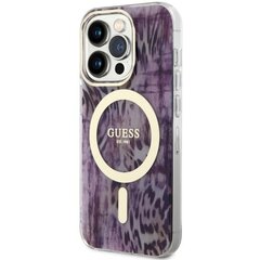 Guess GUHMP14LHLEOPWP iPhone 14 Pro 6.1" różowy|pink hardcase Leopard MagSafe цена и информация | Чехлы для телефонов | pigu.lt