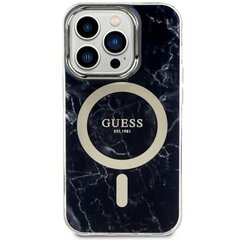 Чехол Guess GUHMP14LPCUMAK для iPhone 14 Pro 6.1" hardcase Marble MagSafe, черный цена и информация | Чехлы для телефонов | pigu.lt