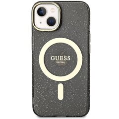 Чехол Guess GUHMP14MHCMCGK для iPhone 14 Plus 6.7" hardcase Glitter Gold MagSafe, черный цена и информация | Чехлы для телефонов | pigu.lt