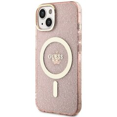 Чехол Guess GUHMP14MHCMCGP для iPhone 14 Plus 6.7" hardcase Glitter Gold MagSafe, розовый цена и информация | Чехлы для телефонов | pigu.lt