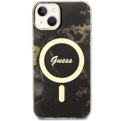 Чехол Guess GUHMP14MHTMRSK для iPhone 14 Plus 6.7" hardcase Golden Marble MagSafe, черный цена и информация | Чехлы для телефонов | pigu.lt